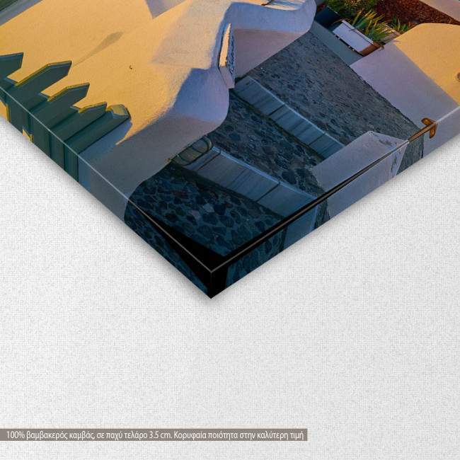 Canvas print Windmill at sunset, Santorini, Greece, detail