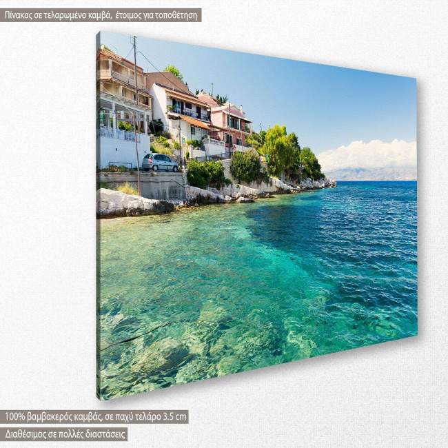 Crystal clear water in Corfu island, πίνακας σε καμβά, κοντινό