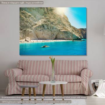 Πίνακας σε καμβά Λευκάδα, Sunshine over Porto Katsiki