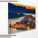 Canvas print Night at Poros, side