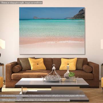 Πίνακας σε καμβά Κρήτη, Pink sand on Balos beach