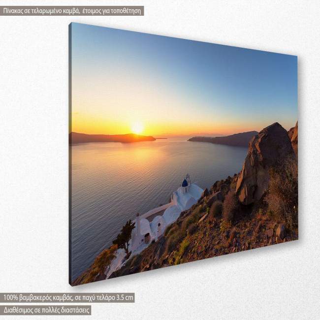Canvas print  Amazing sunset, Santorini, side