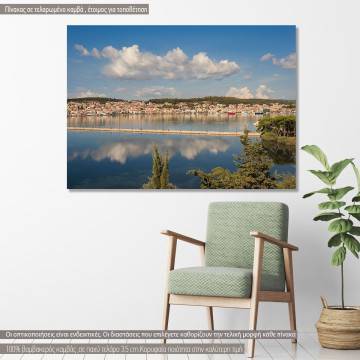 Canvas print Sunset view of greek city of Argostoli