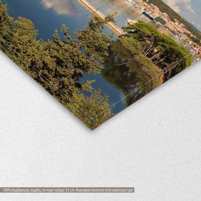 Canvas print Sunset view of greek city of Argostoli, detail