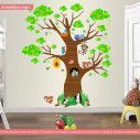Αυτοκόλλητα τοίχου παιδικά Το μεγάλο δέντρο, ολόκληρη παράσταση με δέντρο και ζωάκια