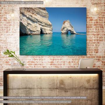 Canvas print  Rock formations and sea caves in Milos