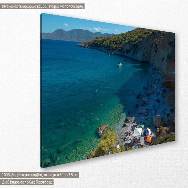 Canvas print  A sand beach with turquoise waters, side