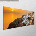 Canvas print Oia at sunset, panoramic, side