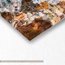 Canvas print Oia at sunset, panoramic, detail