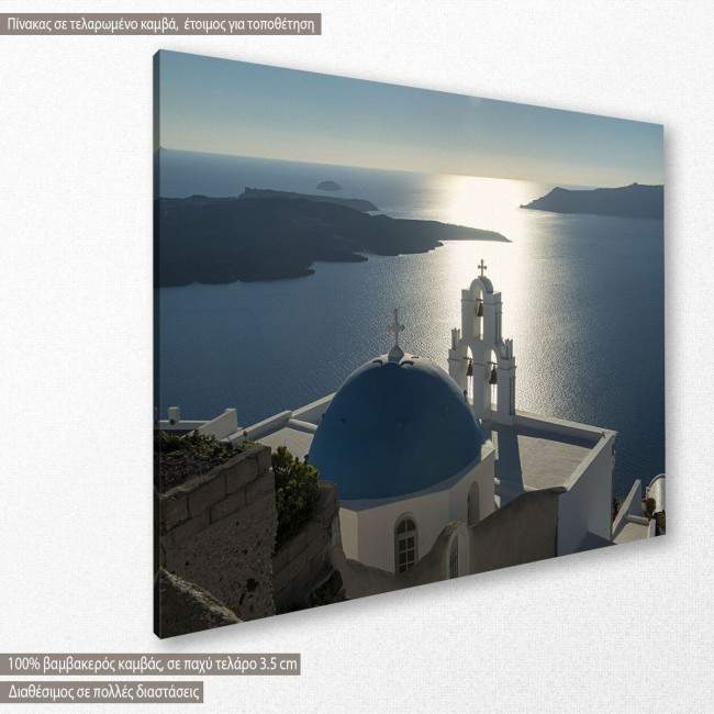 Three Bells of Thera, Santorini, πίνακας σε καμβά, κοντινό