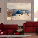 Πίνακας σε καμβά Σαντορίνη, Stunning view of churches, Santorini