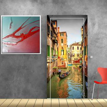 Door sticker Gondoliier, Venice
