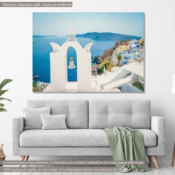 Canvas print Greek whitewashed church