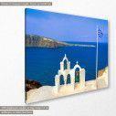 Canvas print Bell tower at Santorini, side