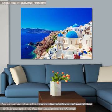 Canvas print Oia town on Santorini island