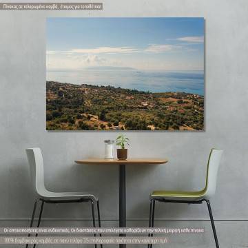 Canvas print View of Kefalonia island and Ionian sea