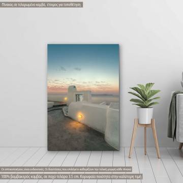 Πίνακας σε καμβά Ηλιοβασίλεμα, Σαντορίνη