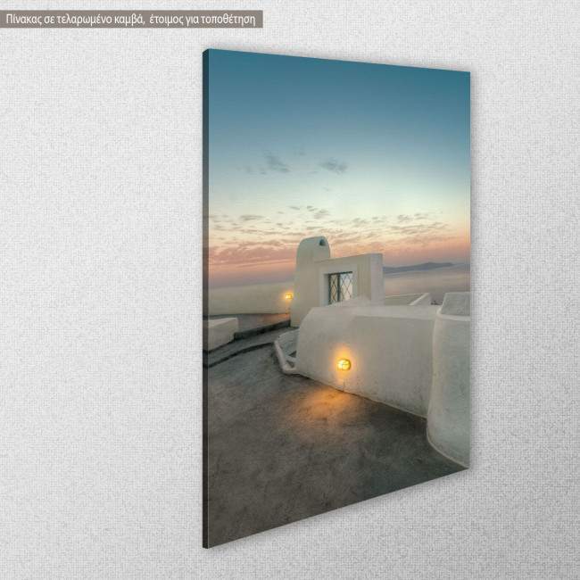 Canvas print Sunset, Santorini, side