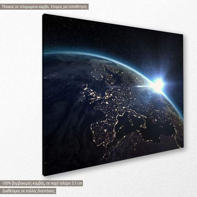 Canvas print Aerial view of the Earth, side