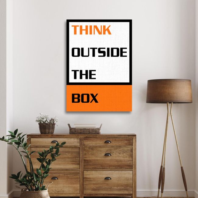 Πίνακας σε καμβά Think outside the box Καμβάς τελαρωμένος Όψη 18