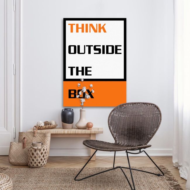 Πίνακας σε καμβά Think outside the box Καμβάς τελαρωμένος Όψη 19