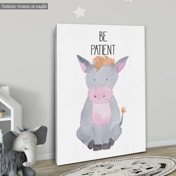 Πίνακας παιδικός σε καμβά Farm animals, Γαϊδουράκι ζωγραφιστό 2