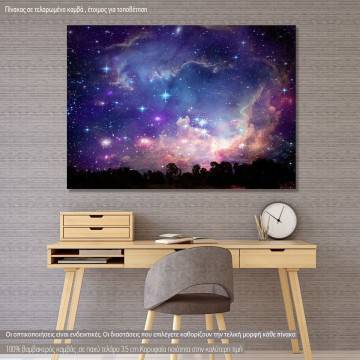 Πίνακας σε καμβά Galaxy on night cloud