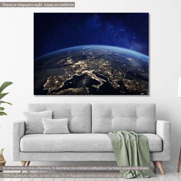 Canvas print Europe at night from space