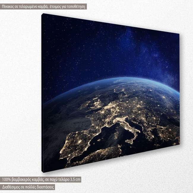 Canvas print Europe at night from space, side