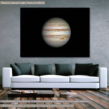 Πίνακας σε καμβά Δίας, Jupiter isolated on black