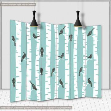 Room divider Trees and birds