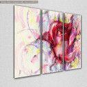 Canvas print Rose handmade fashion,  3 panels, side