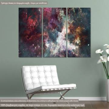Canvas print Colorful starry night sky,  3 panels
