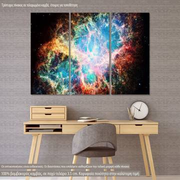 Πίνακας σε καμβά Nebula in space, τρίπτυχος