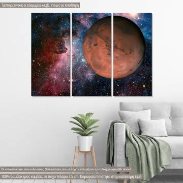 Canvas print Solar System Mars,  3 panels