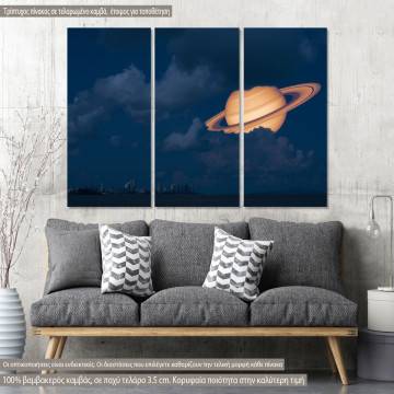 Canvas print Saturn near Earth,  3 panels