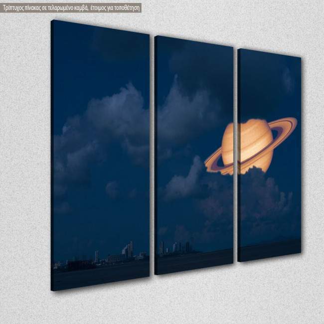 Canvas print Saturn near Earth,  3 panels, side