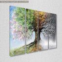 Canvas print Four season tree, four panels, side