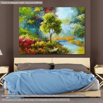 Canvas print Forest near the river