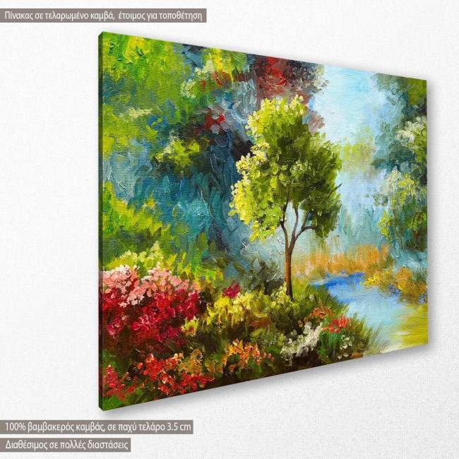Canvas print Forest near the river, side