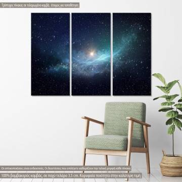 Canvas print Star field and nebula in outer space,  3 panels