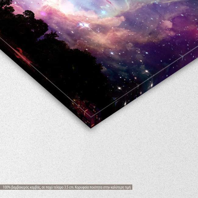 Canvas print Galaxy on night cloud,  3 panels, detail