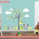Kids wall stickers Animals tree