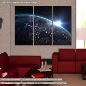 Canvas print Aerial view of the Earth,  3 panels