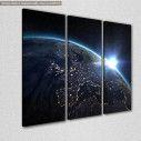 Canvas print Aerial view of the Earth,  3 panels, side