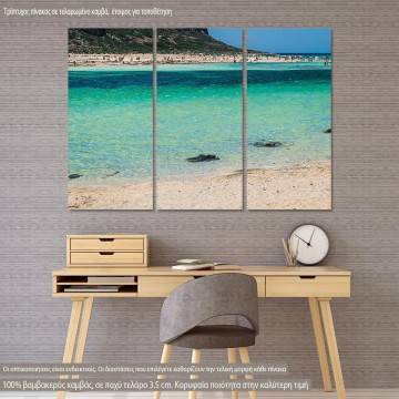 Canvas print Balos beach in Greece,  3 panels