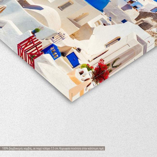 Canvas print Oia town on Santorini island,  3 panels, detail