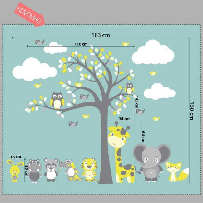 Kids wall stickers Animals tree