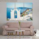 Canvas print Greek whitewashed church,  3 panels