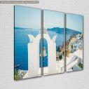 Canvas print Greek whitewashed church,  3 panels, side